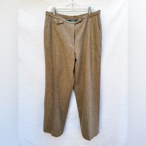 Lauren Ralph Lauren Wool Tweed Brown Trouser Pants Women Size 12